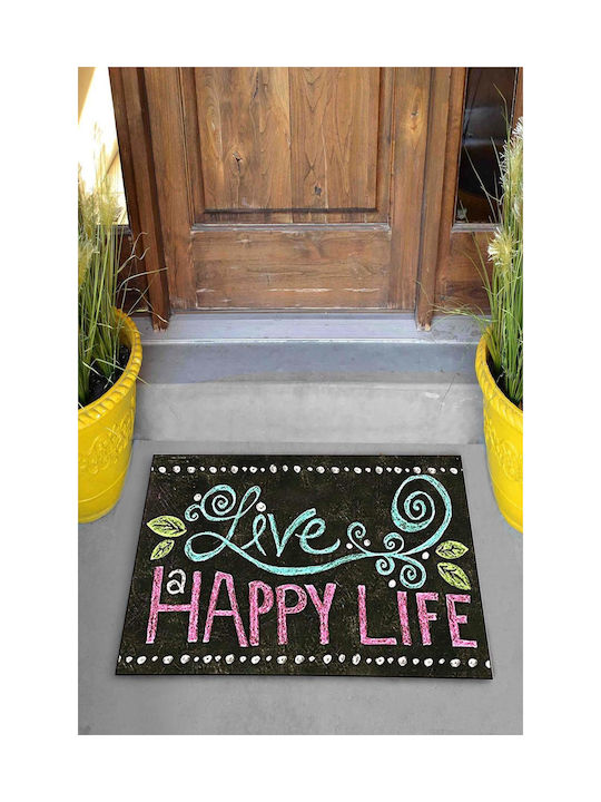 SteweHome Non-Slip Orange Entrance Doormat 70x45cm