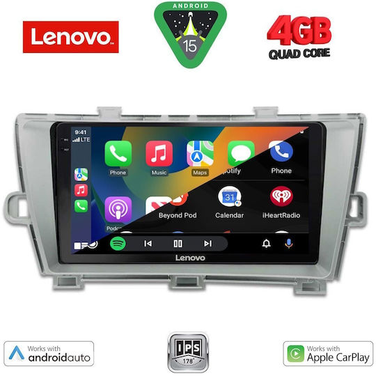 Lenovo Ηχοσύστημα Αυτοκινήτου για Toyota Prius 2009-2015 (Bluetooth/USB/WiFi/GPS/Apple-Carplay/Android-Auto) με Οθόνη Αφής 9"