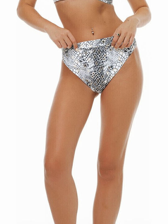 Bikinihosen Slip Hohe Taille Weiß
