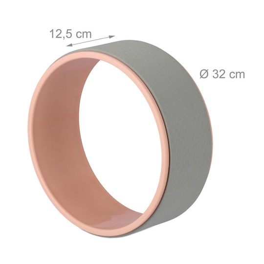 Relaxdays Yoga Roller Plastic 12.5x32cm Pink Grey