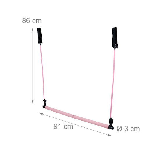 Relaxdays Pedale Expander Fitness Roz Negru 86x3x91 Cm