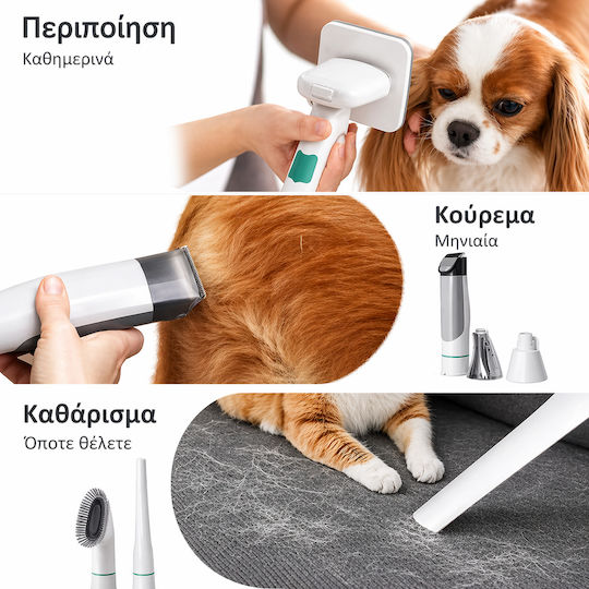 Aster Star Electric Dog Brush for Hair Cleaning White