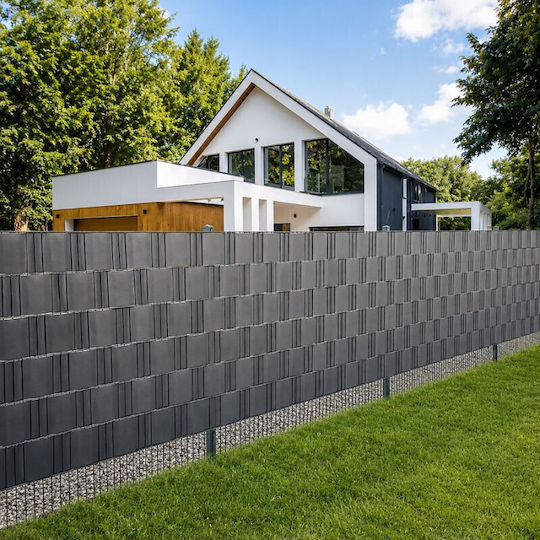 Material De Construcție Pentru Garduri De Grădină Din PVC 19x35x19 Cm Gri