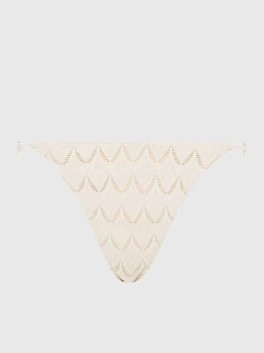 Bikini Slip με Κορδονάκια Λευκό