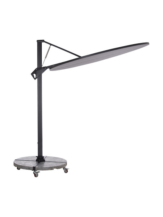 Professioneller Hängender Rundschirm aus Aluminium Cannopy Cannopy Grau Φ2,665xΥ2,66m