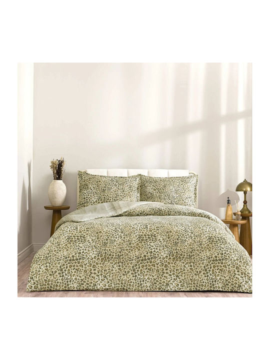 Tac Set Huse Pentru Pilote 100% Bumbac 200x220cm Dublu Cu 2 Fețe De Pernă & 1 Cearceaf Animal Print/geometric