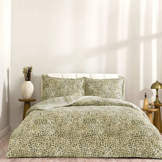 Tac Cotton Duvet Cover Set 200x220cm Double With 2 Pillowcases & 1 Bed Sheet Animal Print Geometric