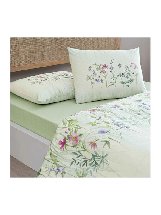 Tac Set Huse Pentru Pilote 200x220cm Dublu Cu 2 Fețe De Pernă & 1 Cearceaf Wildflower