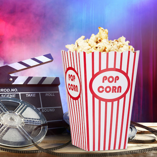 Set 100 Popcorn-Beutel Relaxdays Rot Weiß 16x10,5x10,5 cm