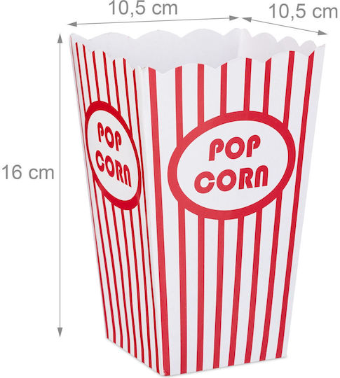 Set 100 Popcorn-Beutel Relaxdays Rot Weiß 16x10,5x10,5 cm