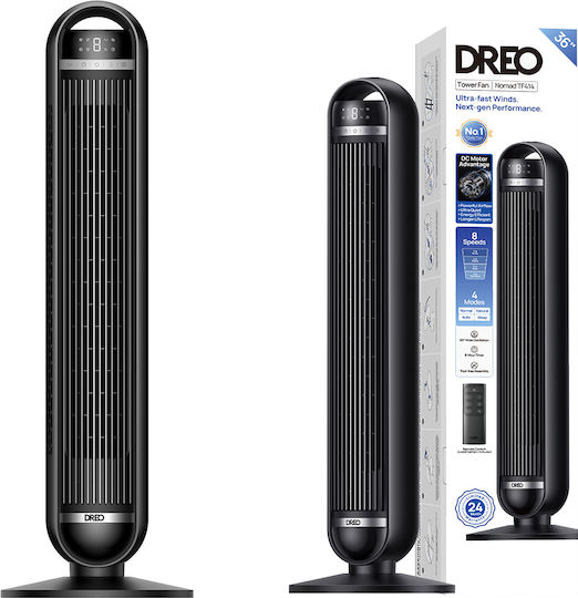 Dreo Nomad TF414 Ανεμιστήρας Πύργος 35W με Τηλεχειριστήριο Μαύρος