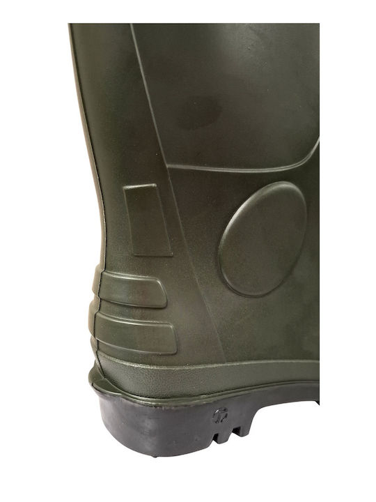 GTC Gaia S5 Non-Slip Unisex Knee Safety Wellies with Fur Green