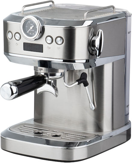Estia Inox Sense Αυτόματη Μηχανή Espresso 1360W Πίεσης 20bar Ασημί