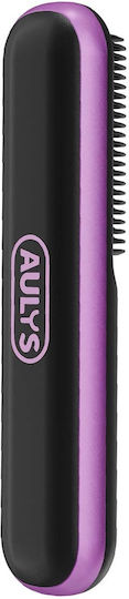 Avizar Cordless Ceramic Straightening Brush Rechargeable Anti-scald Comb Black