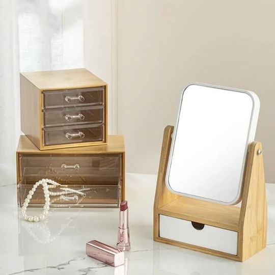 Pufo Accesorii Organizator Oglindă Cosmetice Unelte Machiaj Depozitare Produse Cosmetice Design Elegant Masă Toaletă Alb