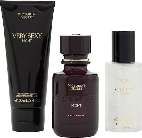 Set Cadou Victoria’s Secret Very Sexy Night Parfum 50 Ml Spray de Corp 75 Ml Loțiune 100 Ml