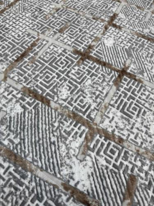 Linea Home 5047 Non-Slip Rectangular Gray Rug 140x200cm