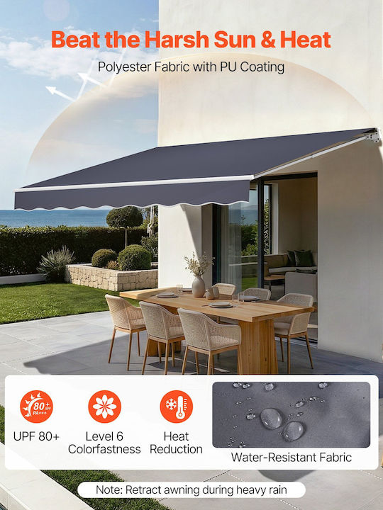 Vevor Terrace Tent with LEDs Gray 3.5x3m