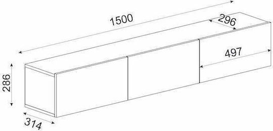TV-Ständer Weiß M150xP31xH28cm