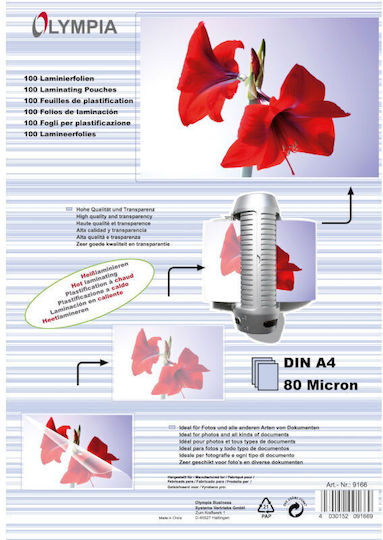Olympia Din A4 80 Micron Laminating Sheets A4 80 Microns 100 Pieces
