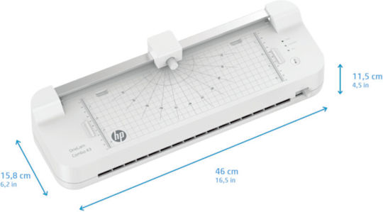 HP Onelam Combo Desktop Laminator for A3 125 Microns with Cutter