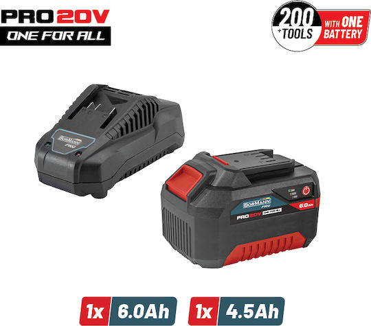 Bormann Batterie-Set Kapazität 6Ah 20V mit Ladegerät Starter Kit