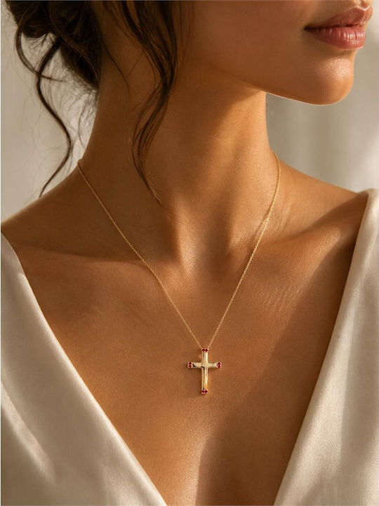Paraxenies Kreuz aus Vergoldetem Silber mit Kette