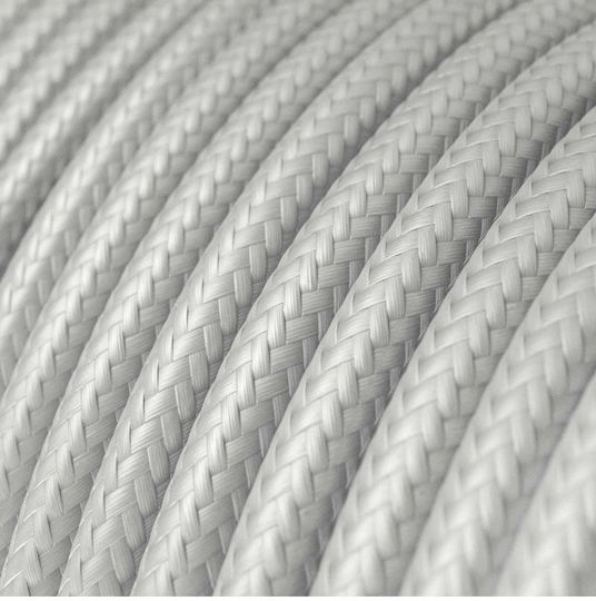 Сребърен платнен кабел кръгъл 2x0.75 Creative Cables 150202 Cubalux 150202 Сребърен