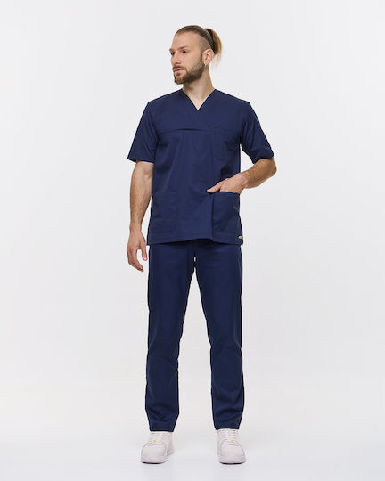 Ayo Kane Unisex Σετ Ιατρικό Παντελόνι και Μπλούζα Μπλε από Βαμβάκι και Πολυεστέρα