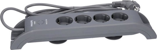 Power Strip with Surge Protection 4 Sockets Switch Philips Original Spn3140a/grs