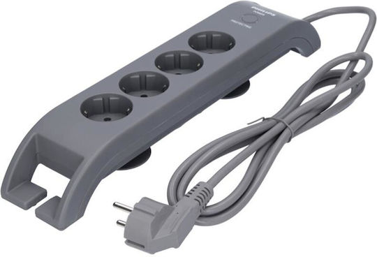 Power Strip with Surge Protection 4 Sockets Switch Philips Original Spn3140a/grs