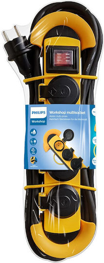 Philips Πολύπριζο 4 Θέσεων με Διακόπτη και Καλώδιο 3m