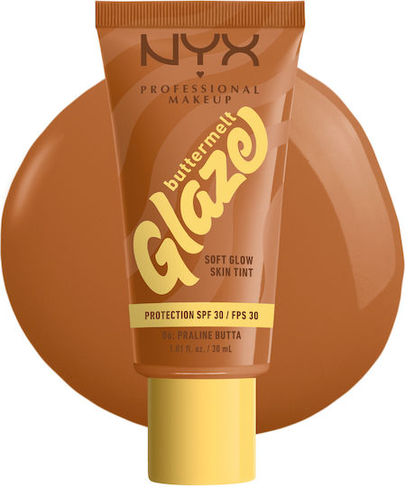 NYX Professional Makeup Buttermelt Glaze Soft Glow Skin Tint Flüssig 06 Praline Butta 30ml