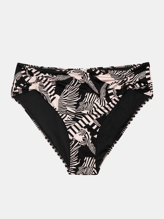 Print Bikini Slip Schwarz