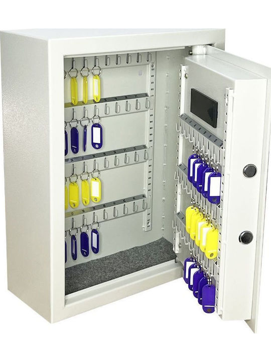 Osio Wall-Mounted Combination Key Holder Metallic With Keyboard 71 Hooks 36x15x45cm