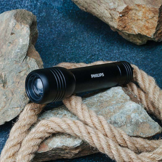 Philips Lumină de lucru și de sit, cu baterie Lanternă LED IPX4 cu Luminozitate Maximă 400lm Negru