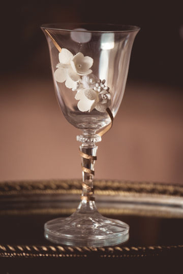 Set Cavaler De Nuntă Din Cristal Auriu 3 Bucăți