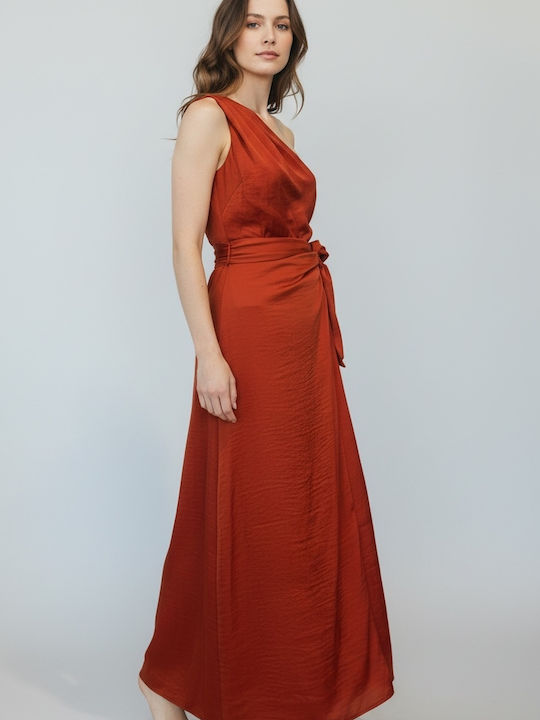 Summer Maxi Dress for Wedding and Christening Orange