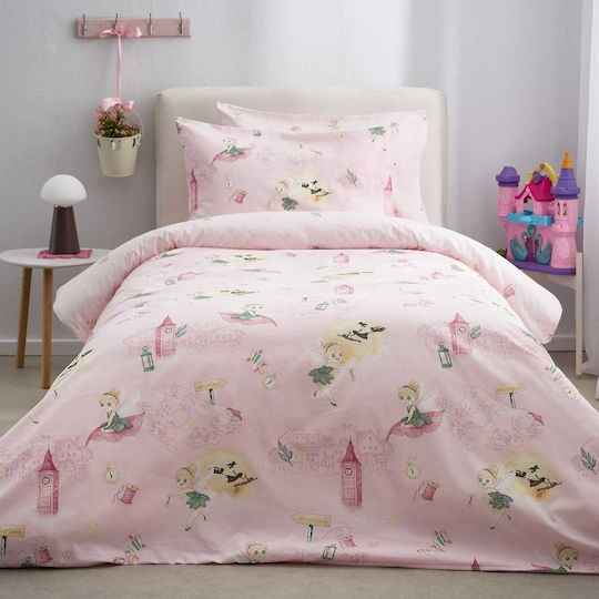 Vesta Home Set Cearceafuri Pentru Copii Single Bumbac Roz 170x260cm 3 Bucăți