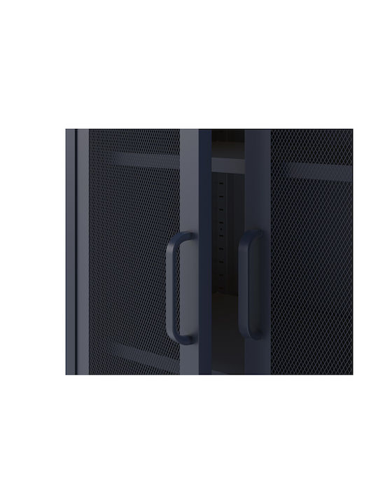 Metal Office Cabinet Diora Blue 40x80x170cm
