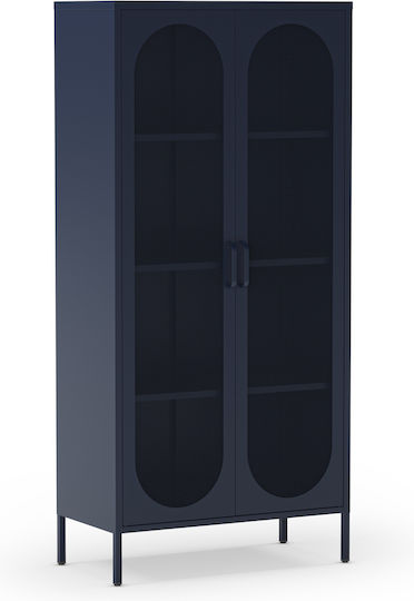 Office Storage Cabinet Diora Metal Blue 40x80x170cm