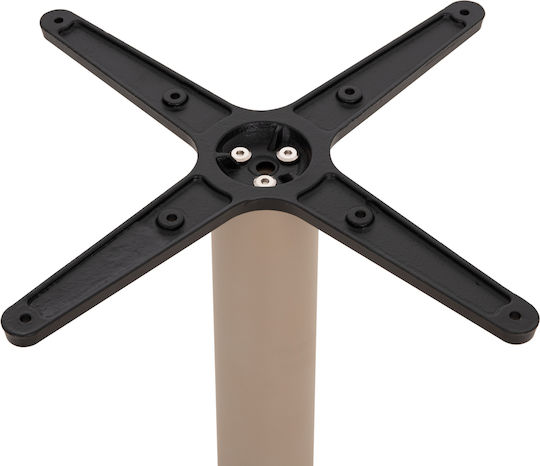 HomeMarkt Metallic Table Stand Suitable for Table with Adjustable Cappuccino Color 62x62x72cm