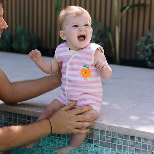 Baby Life Jacket Poppy Peach Pink Stripe Sunnylife