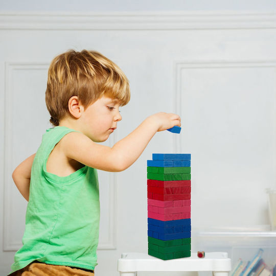 Επιτραπέζιο Παιχνίδι Colored Wooden Balance Tower για 2+ Παίκτες 10044117 Relaxdays