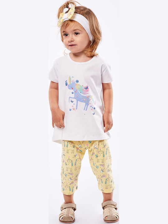 Kids' Set with Leggings Summer 2pcs White