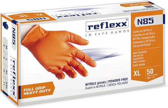 Reflexx N85 Nitrile Exam Gloves Powder Free in Black Colour 100 Pieces