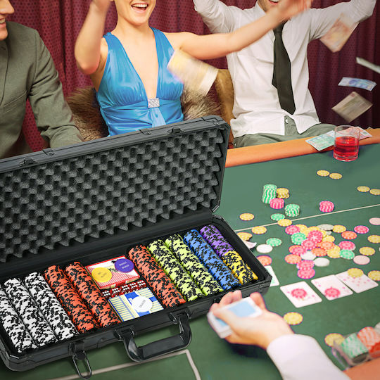 Sportnow Σετ 500 Μάρκες Poker 14gr σε Βαλίτσα με 5 Τράπουλες