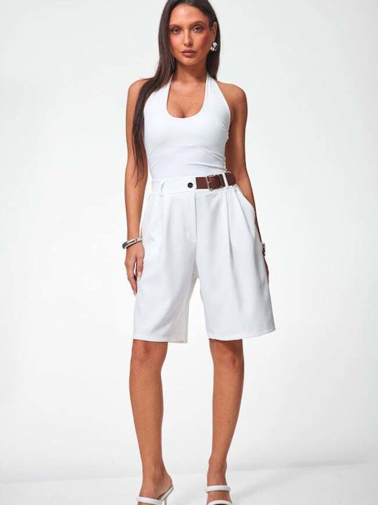 Women's White Bermuda
