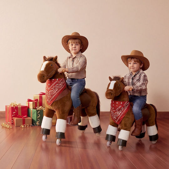 Vevor Wooden Rocking Horse Toy with Sounds & Wheels for Weight up to 50kg