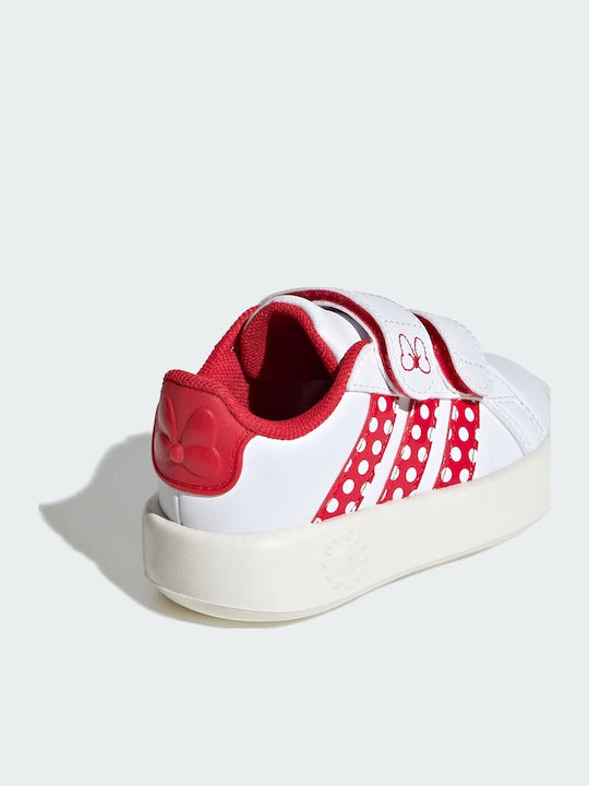 Grand Court Minnie Adidași Copii Cu Închidere Hoop & Loop Albi